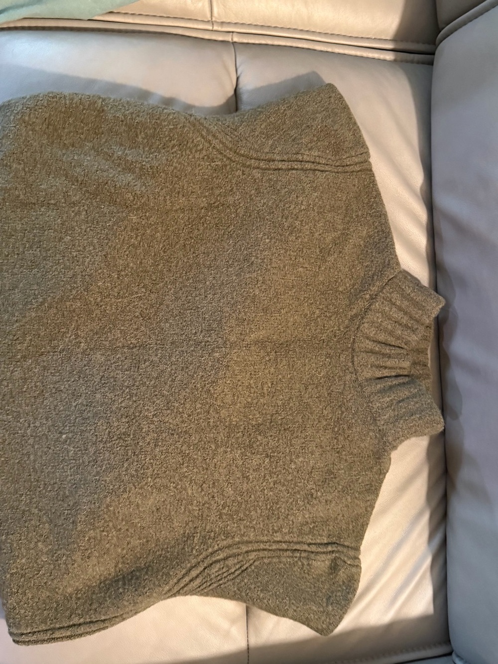 J. Crew Olive Mock Neck Short-Sleeve Sweater
